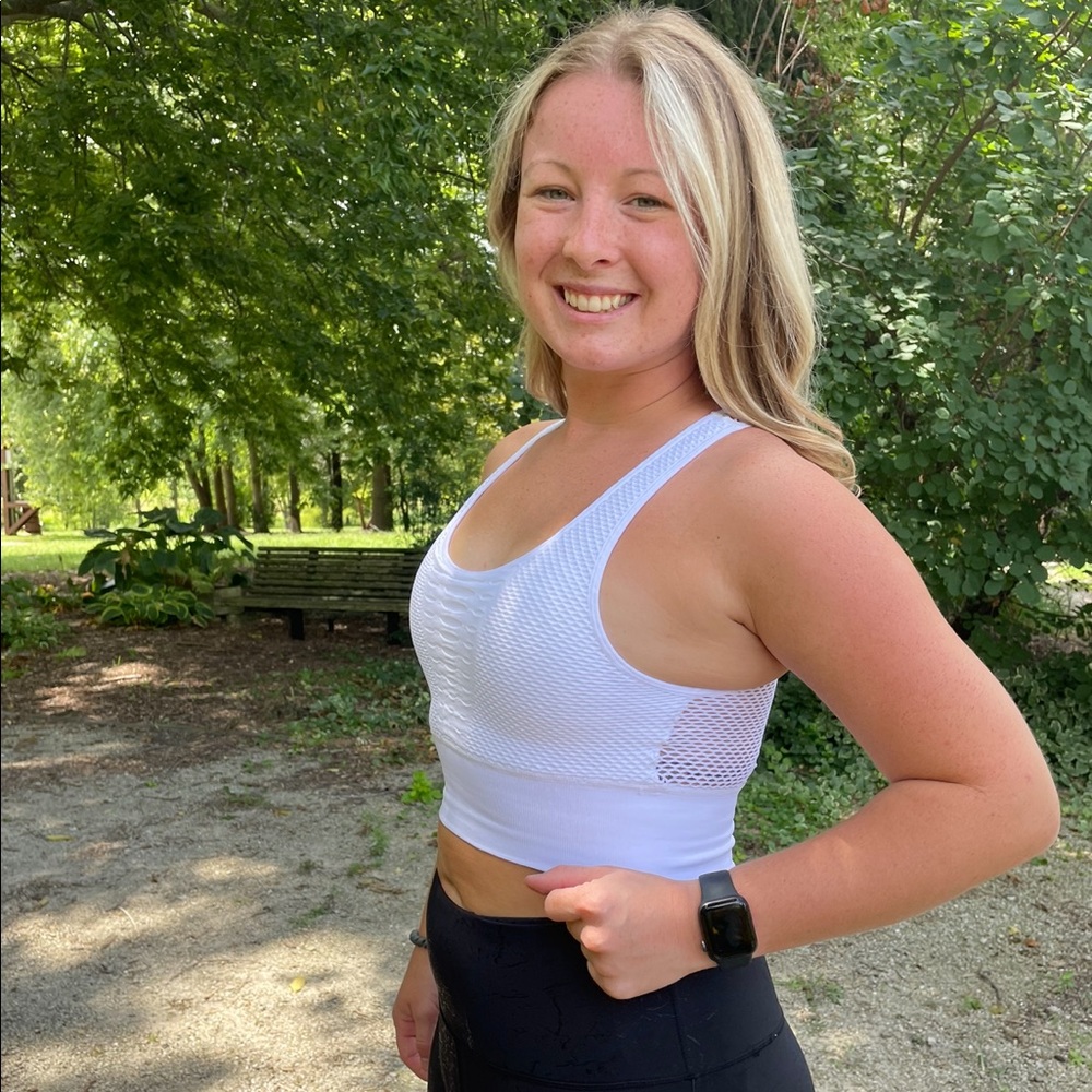 NWT laser cut sports bra- White